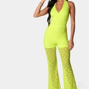 Bebe Lace Halter Jumpsuit
